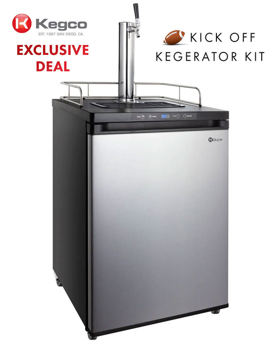 Kegco 24" Single Tap Stainless Steel Digital Kegerator with Fan-Forced Cooling