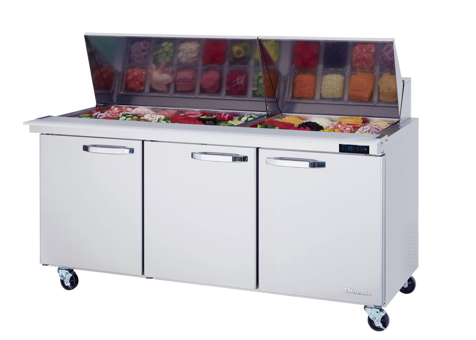 Blue Air BLMT72-HC | 60" Wide 3 Door Mega Top Sandwich Prep Table