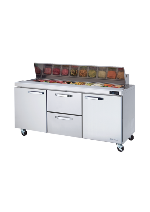 Blue Air | 72" Wide 2 Drawer Sandwich Prep Table