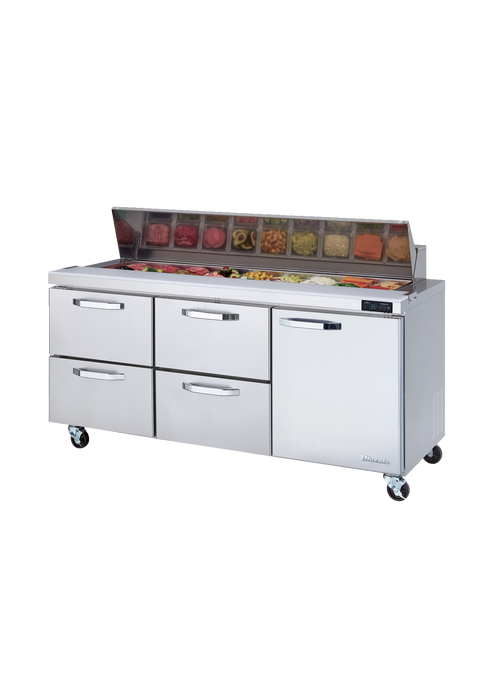 Blue Air | 72" Wide 4 Drawer Sandwich Prep Table