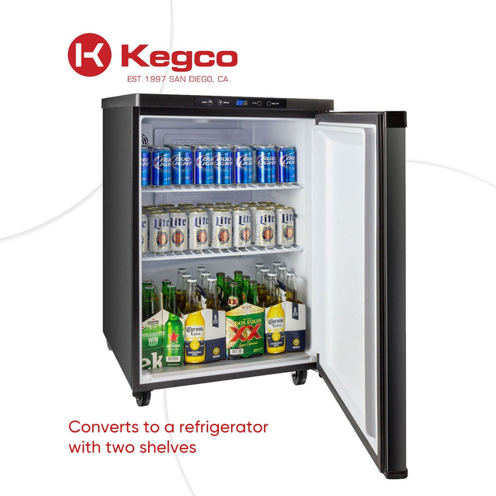 Kegco 24" Single Tap Stainless Steel Digital Kegerator with Fan-Forced Cooling