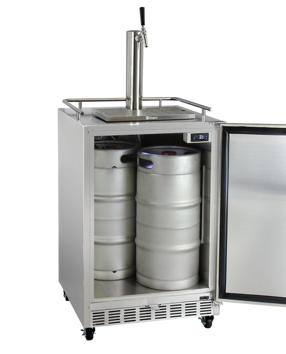 Kegco 24" Outdoor Left Hinge Kegerator With X-Clusive Premium Direct Draw Kit