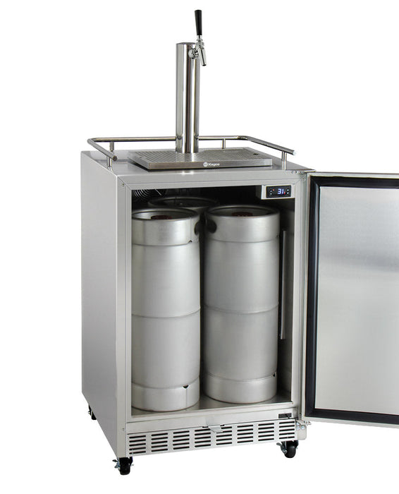 Kegco 24" Outdoor Left Hinge Kegerator With X-Clusive Premium Direct Draw Kit