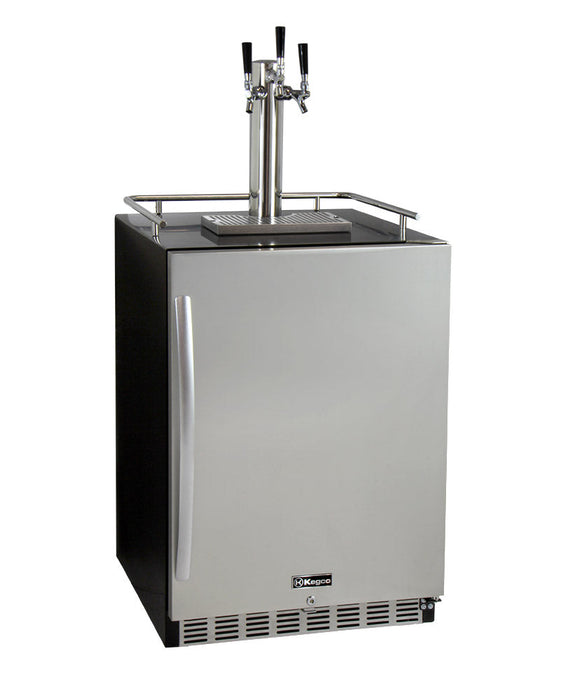 Kegco 24 Triple Tap Built-In Stainless Steel Kegerator With Digital Controls