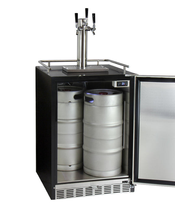 Kegco 24 Triple Tap Built-In Digital Kegerator With Kit