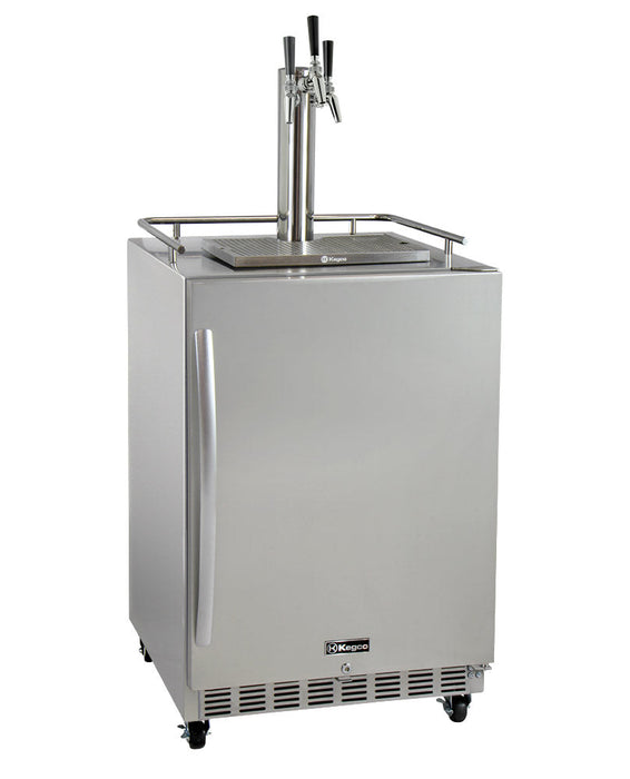 Kegco 24 Triple Tap Outdoor Commercial Kegerator with Stainless Steel Cabinet