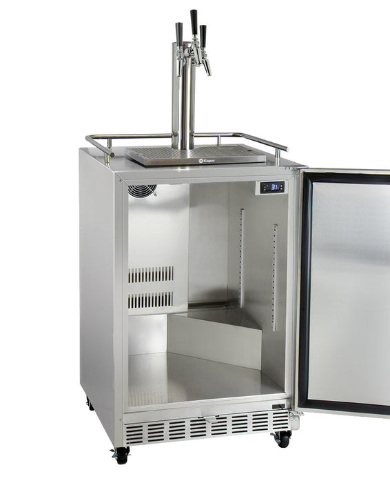 Kegco 24 Triple Tap Outdoor Commercial Kegerator with Stainless Steel Cabinet