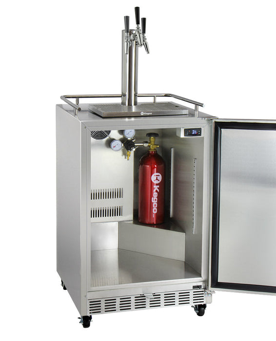 Kegco 24 Triple Tap Outdoor Commercial Kegerator with Stainless Steel Cabinet