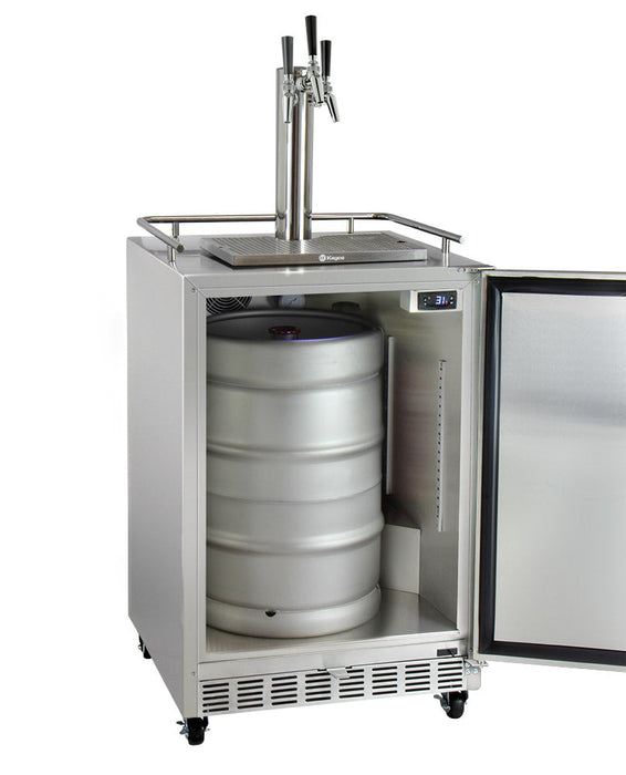 Kegco 24 Triple Tap Outdoor Commercial Kegerator with Stainless Steel Cabinet