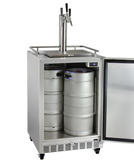 Kegco 24 Triple Tap Outdoor Commercial Kegerator with Stainless Steel Cabinet