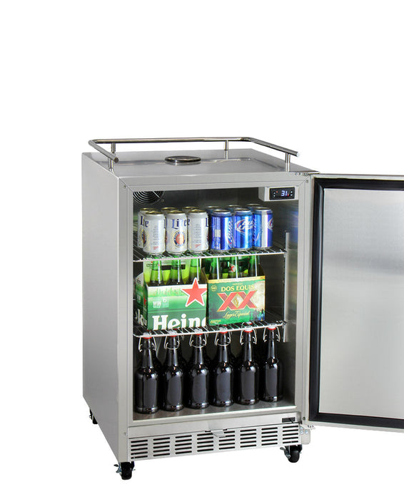 Kegco 24 Triple Tap Outdoor Commercial Kegerator with Stainless Steel Cabinet