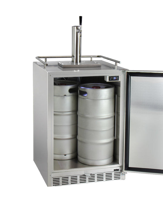 Kegco 24" Outdoor Built-In Single Tap All Stainless Steel Kegerator With Wide Temperature Range