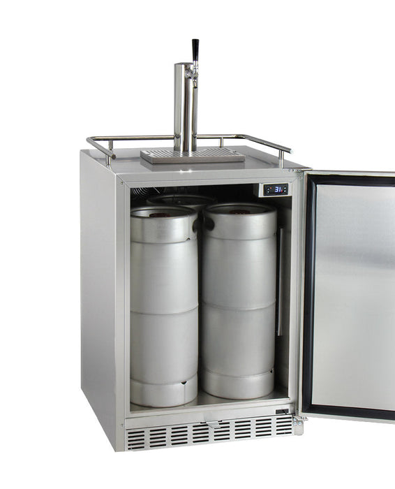 Kegco 24" Outdoor Built-In Single Tap All Stainless Steel Kegerator With Wide Temperature Range