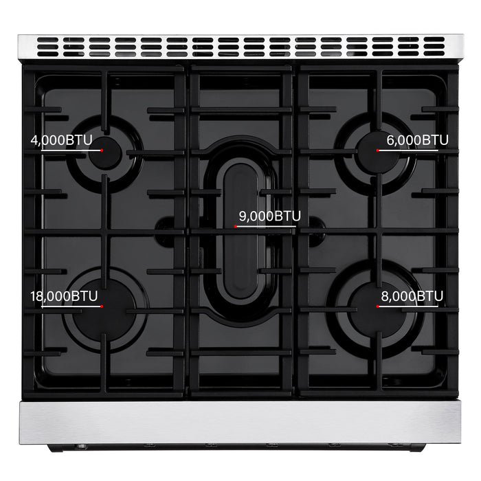 Empava 30 In. Pro-Style Slide-in Single Oven Gas Range 30GR10