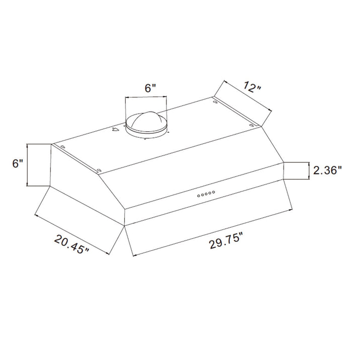 Empava 30 in. Kitchen 400 CFM Ultra Slim Ducted Under Cabinet Range Hood 30RH08