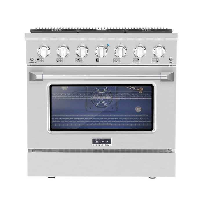 Empava 36 In. Pro-Style Slide-In Single Oven Gas Range 36GR08