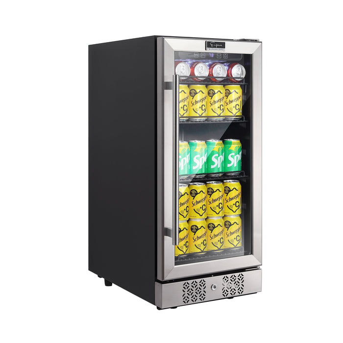 Empava 15 Inch Wine Cooler Undercounter 3cu.ft 84 Cans Mini Fridge BR01S