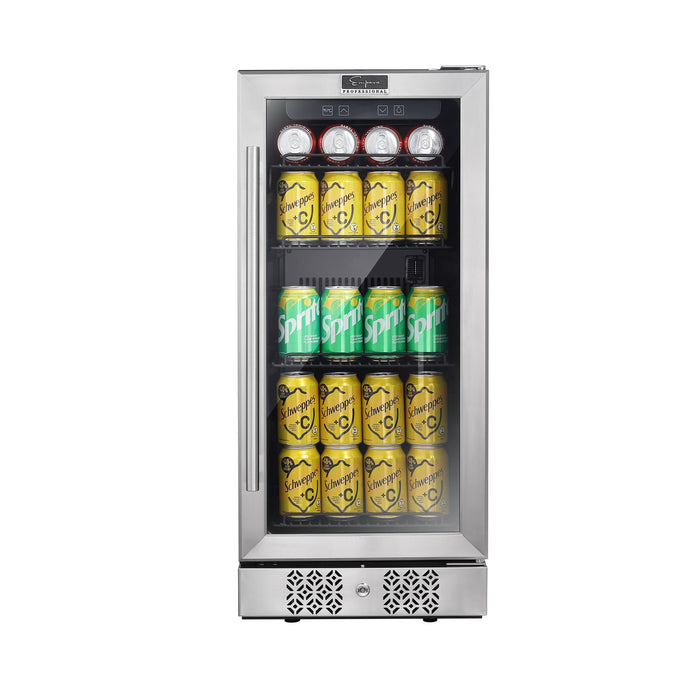 Empava 15 Inch Wine Cooler Undercounter 3cu.ft 84 Cans Mini Fridge BR01S