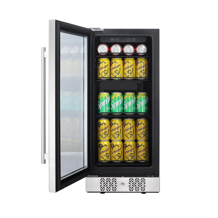 Empava 15 Inch Wine Cooler Undercounter 3cu.ft 84 Cans Mini Fridge BR01S