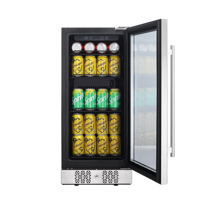 Empava 15 Inch Wine Cooler Undercounter 3cu.ft 84 Cans Mini Fridge BR01S