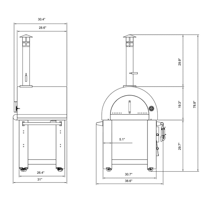 Empava Outdoor Wood Fired Pizza Oven PG01