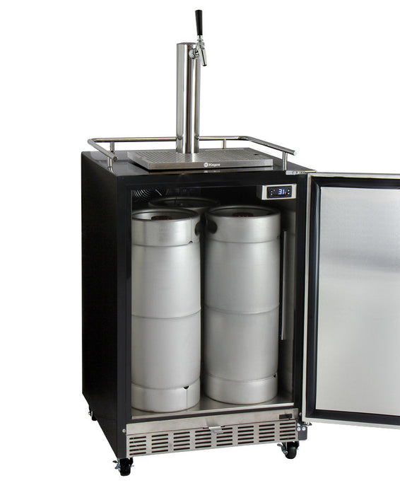 Kegco 24-Inch Built-In Full Size Digital Commercial Undercounter Kegerator With X-Clusive Premium Direct Draw Kit