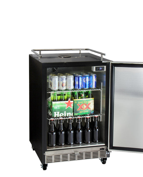 Kegco 24-Inch Built-In Full Size Digital Commercial Undercounter Kegerator With X-Clusive Premium Direct Draw Kit