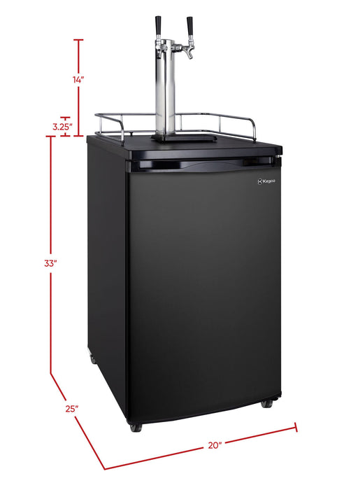 Kegco - 20" Dual Tap Black Kegerator