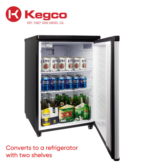 Kegco 20 Single Tap Freestanding Kegerator with Stainless Steel Door