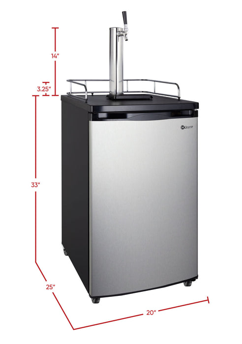 Kegco 20 Single Tap Freestanding Kegerator with Stainless Steel Door