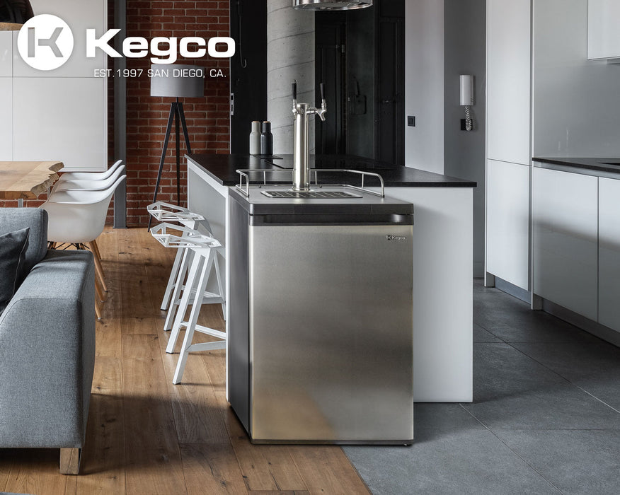 Kegco 24 Dual Tap Freestanding Kegerator with Stainless Steel Door