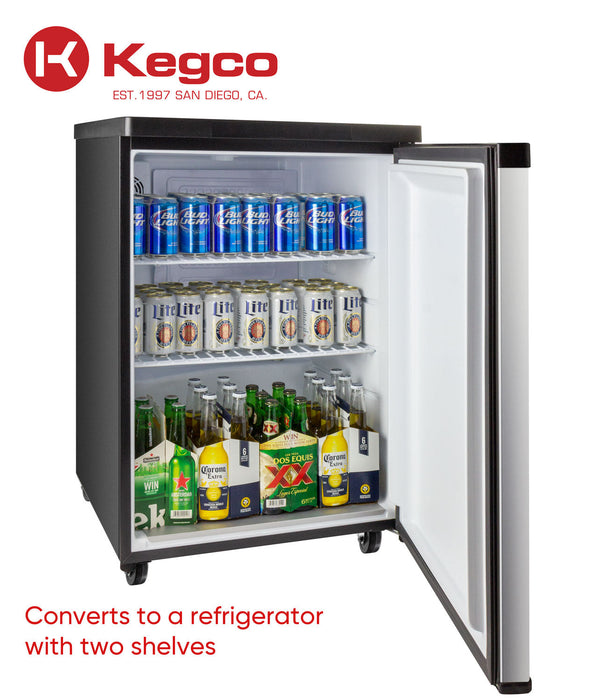 Kegco 24 Dual Tap Freestanding Kegerator with Stainless Steel Door