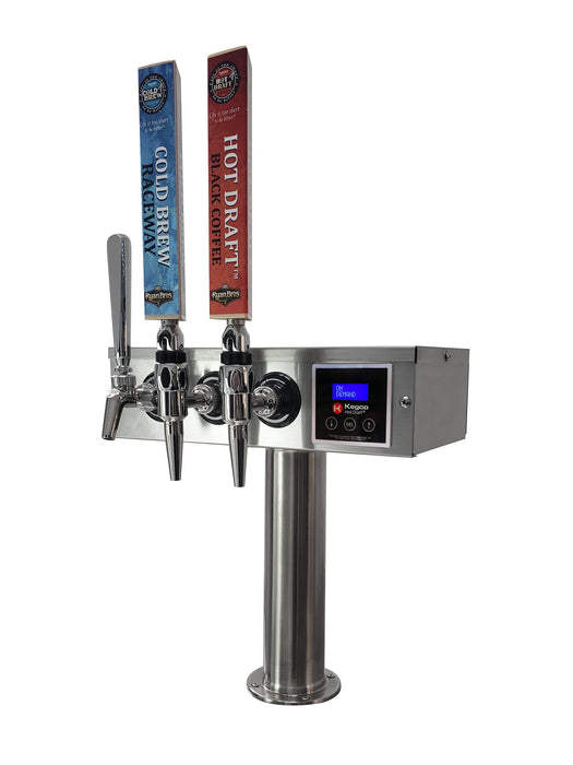 Kegco Triple Faucet Digital Hot Draft Tap Coffee Keg Dispenser Stainless Steel