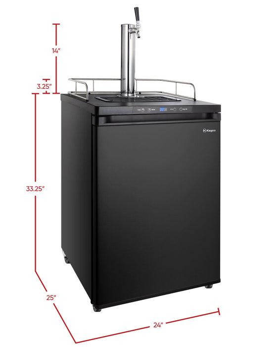 Kegco 24" Digital Full Size Kegerator with D System - Matte Black Finish