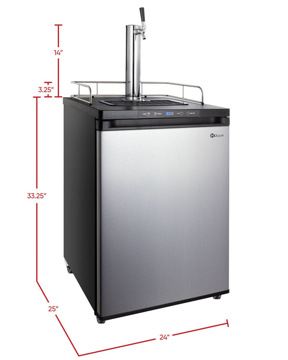 Kegco 24" Freestanding Single Tap Stainless Steel Kegerator