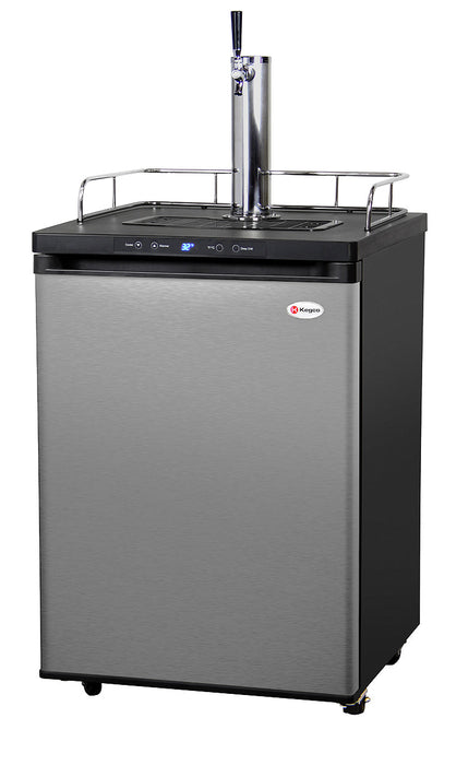 Kegco 24" Single Tap Digital Kegerator with Stainless Steel Tower and Deep Chill Function