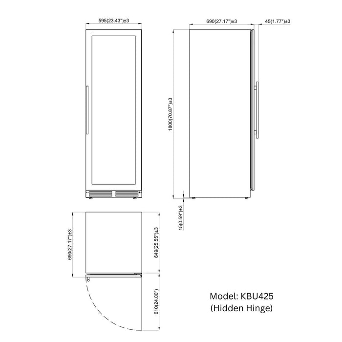 Kings Bottle Large Beverage Refrigerator With Low-E Glass Door