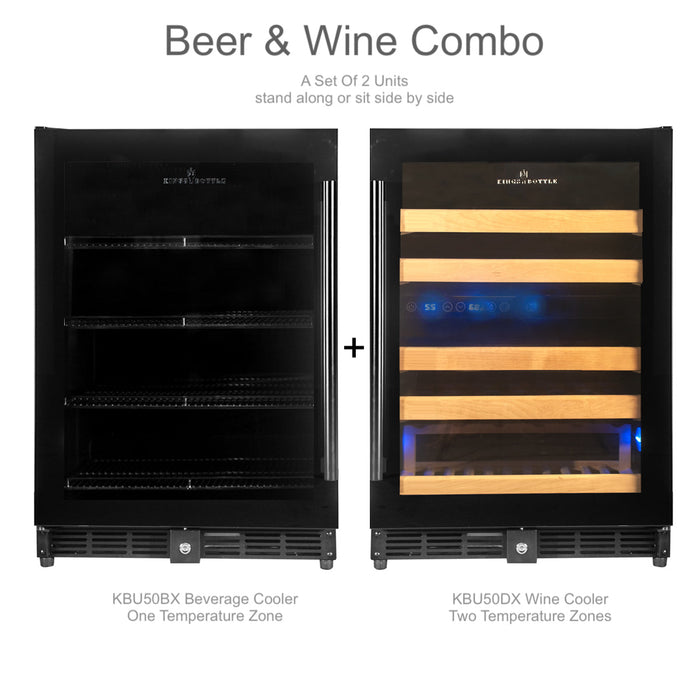 Kings Bottle 48 Inch Glass Door Wine And Beverage Fridge Center Built In