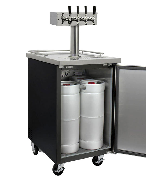 Kegco 24" Four Tap Commercial Kombucha Kegerator Large Interior