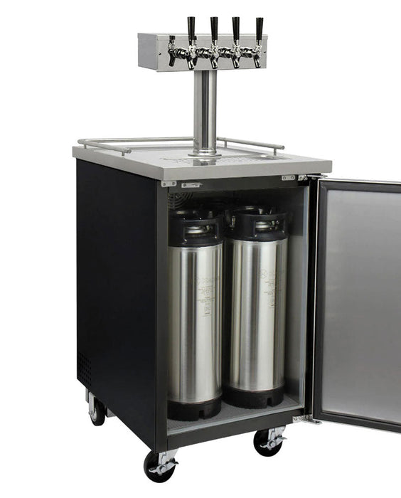 Kegco 24" Four Tap Commercial Kombucha Kegerator Large Interior