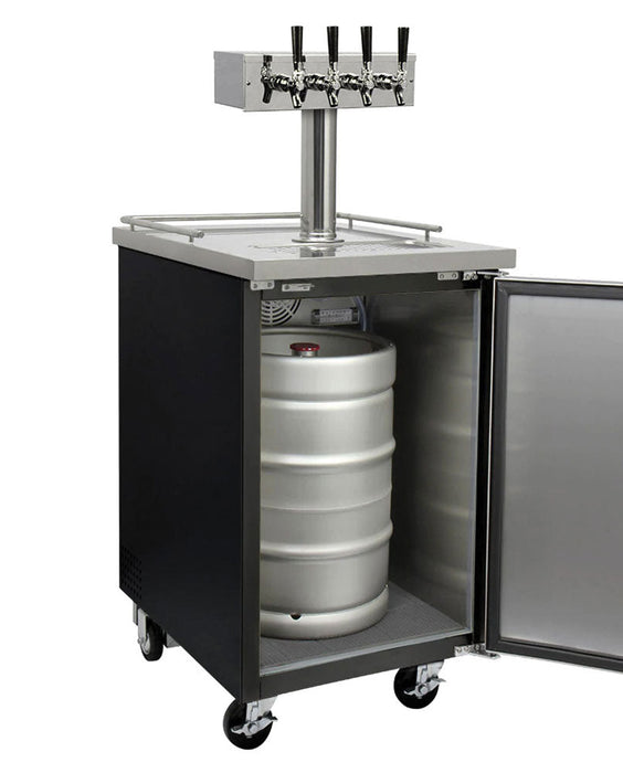 Kegco 24" Four Tap Commercial Kombucha Kegerator Large Interior