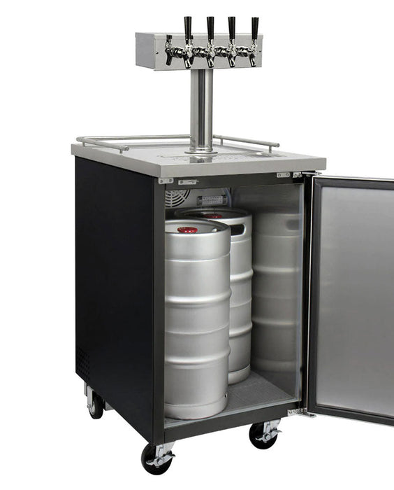 Kegco 24" Four Tap Commercial Kombucha Kegerator Large Interior