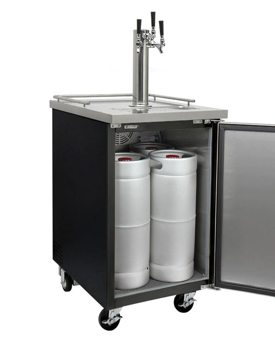 Kegco 24" Triple Tap Built-In Commercial Kegerator NSF Compliant (KEG24TTBLACK)