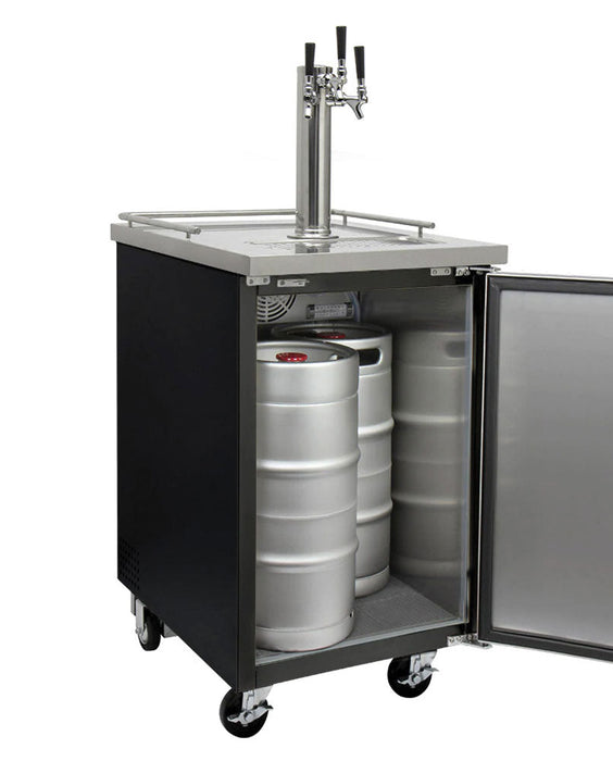 Kegco 24" Triple Tap Built-In Commercial Kegerator NSF Compliant (KEG24TTBLACK)