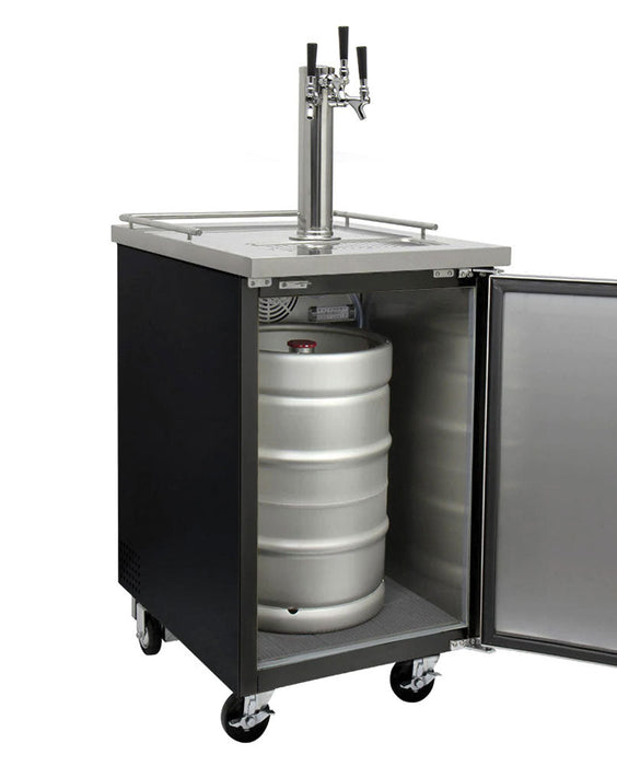 Kegco 24" Triple Tap Built-In Commercial Kegerator NSF Compliant (KEG24TTBLACK)