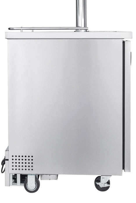 Kegco 24-Inch Built-In Commercial Dual Tap Stainless Steel Kegerator with Mobility