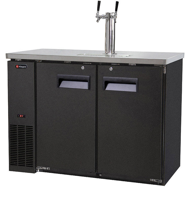 Kegco 49" Dual Tap Built-In Commercial Kegerator Large Storage Capacity  (KC KOM30B-2)