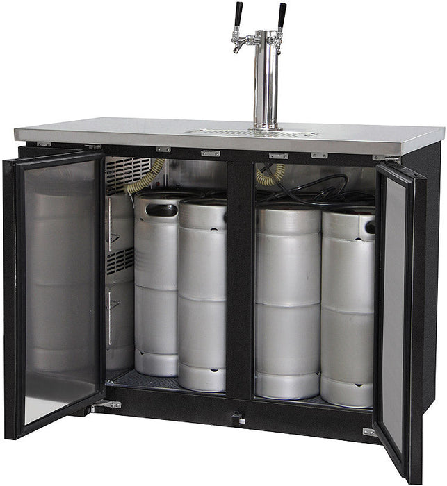 Kegco 49" Dual Tap Built-In Commercial Kegerator Large Storage Capacity  (KC KOM30B-2)