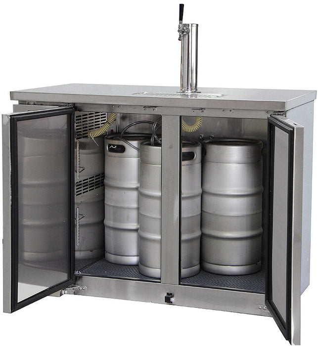 Kegco 49" Dual Tap Built-In All Stainless Steel Commercial Kegerator