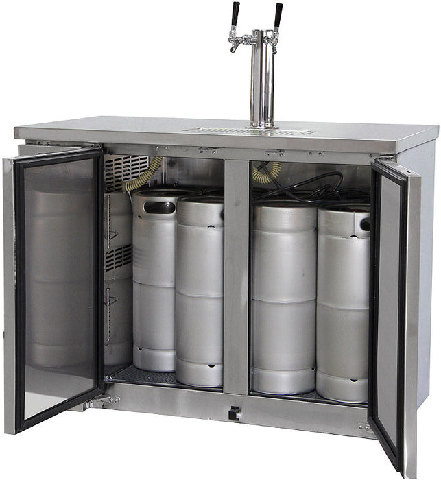 Kegco 49" Dual Tap Built-In All Stainless Steel Commercial Kegerator